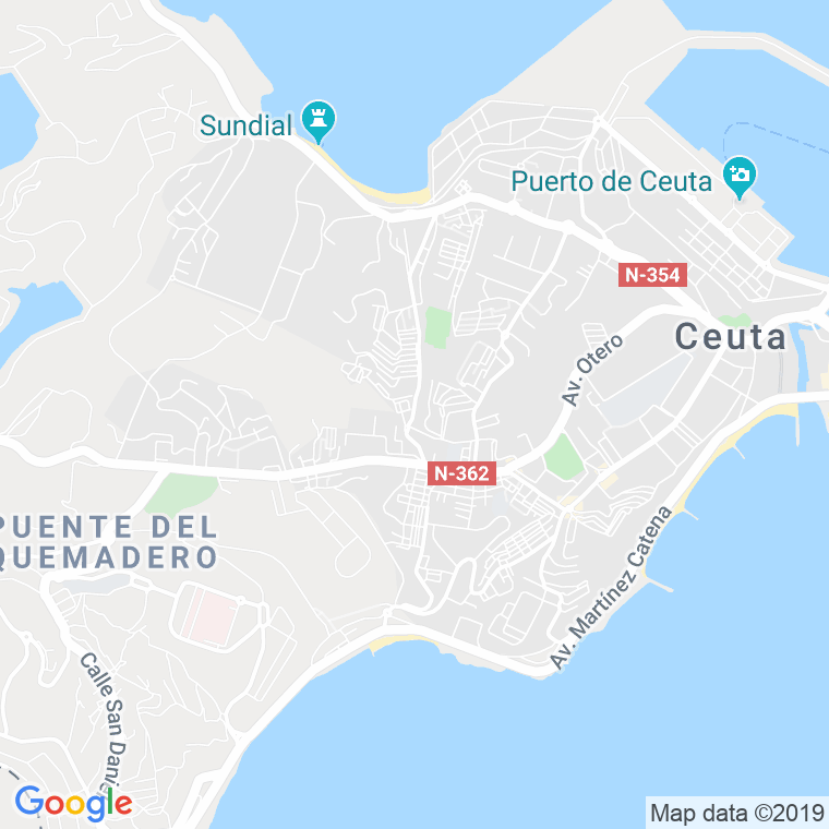 Código Postal calle Africa, pasaje (Impares Del 1 Al Final)  (Pares Del 2 Al Final) en Ceuta