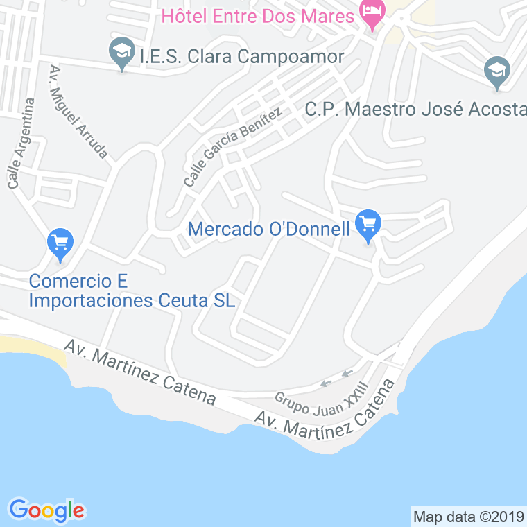 Código Postal calle Alonso De Ojeda en Ceuta