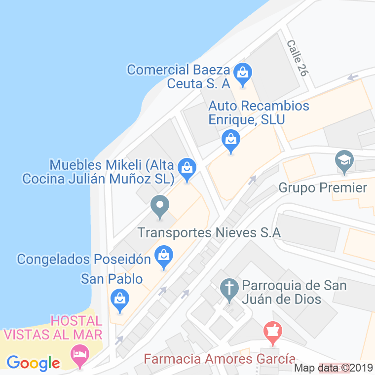Código Postal calle Alta en Ceuta