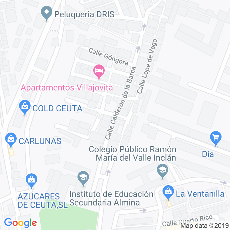 Código Postal calle Calderon De La Barca en Ceuta