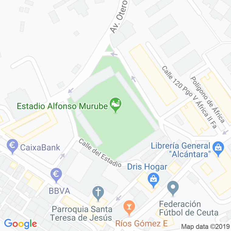 Código Postal calle Estadio Municipal en Ceuta