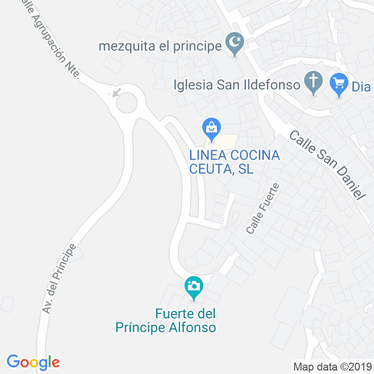 Código Postal calle Fuerte Piniers en Ceuta
