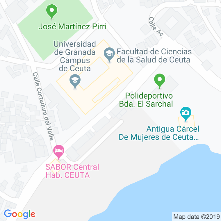 Código Postal calle Escuelas Practicas en Ceuta