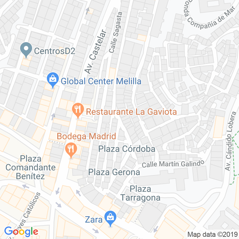 Código Postal calle Alicante en Melilla