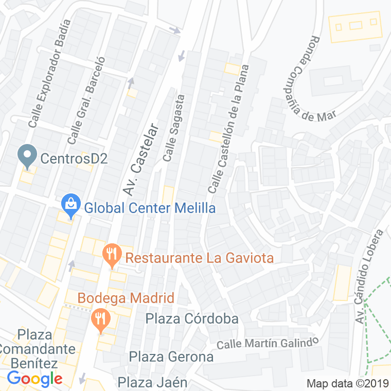 Código Postal calle Curruquero, callejon (Impares Del 1 Al Final)  (Pares Del 2 Al Final) en Melilla