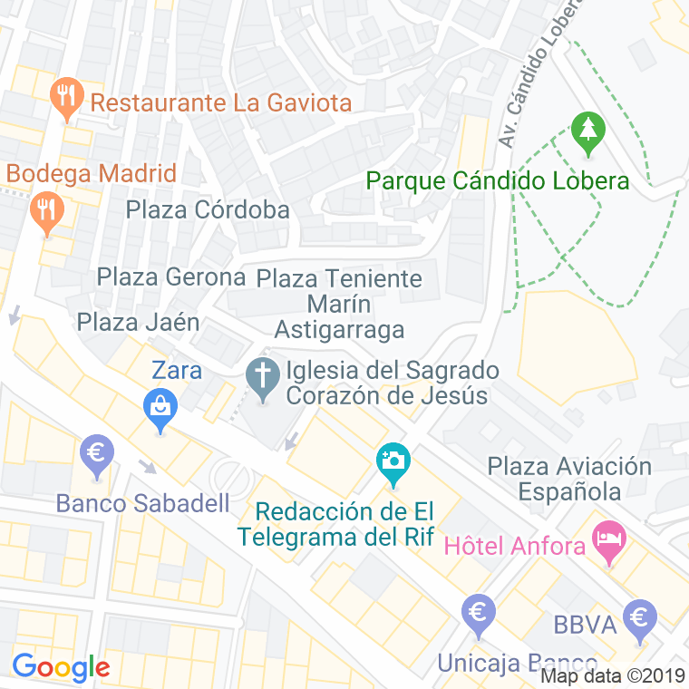 Código Postal calle Teniente Marin Astirraga, plaza en Melilla