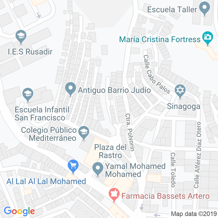 Código Postal calle Arroyo De Maria Cristina en Melilla