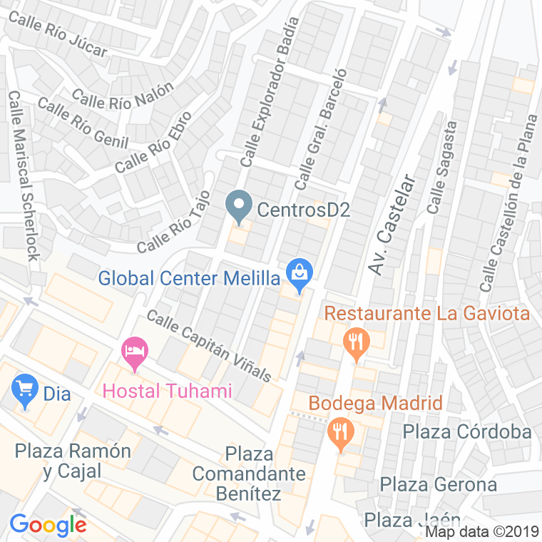 Código Postal calle Capitan Cossio en Melilla