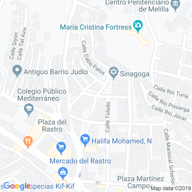 Código Postal calle Falangista Antoni Mira en Melilla