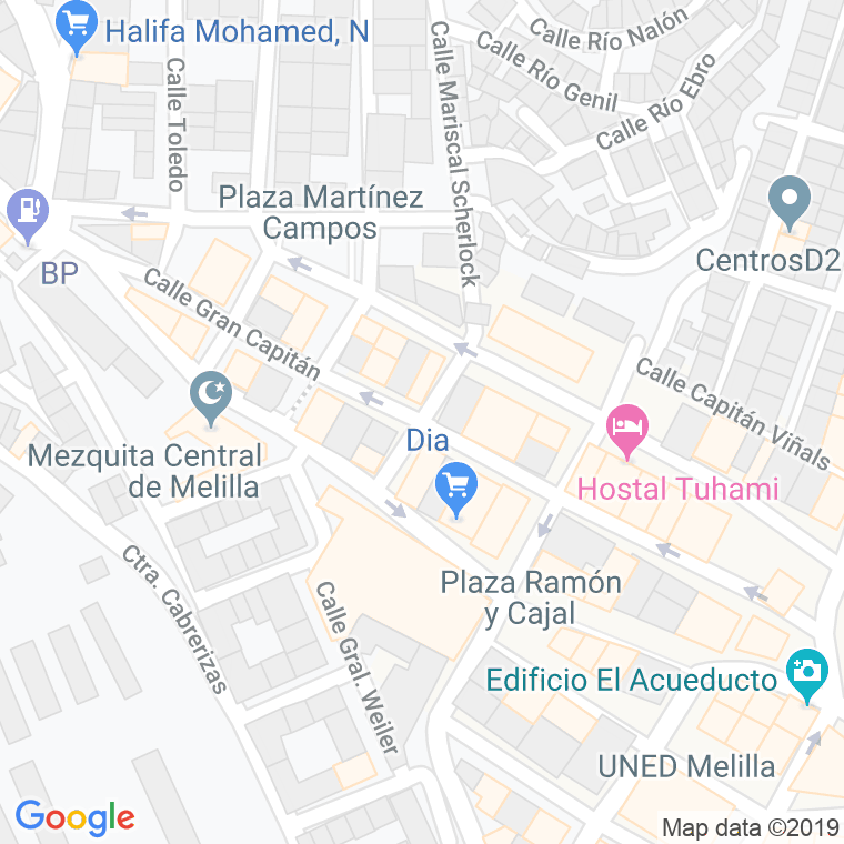 Código Postal calle Gran Capitan en Melilla