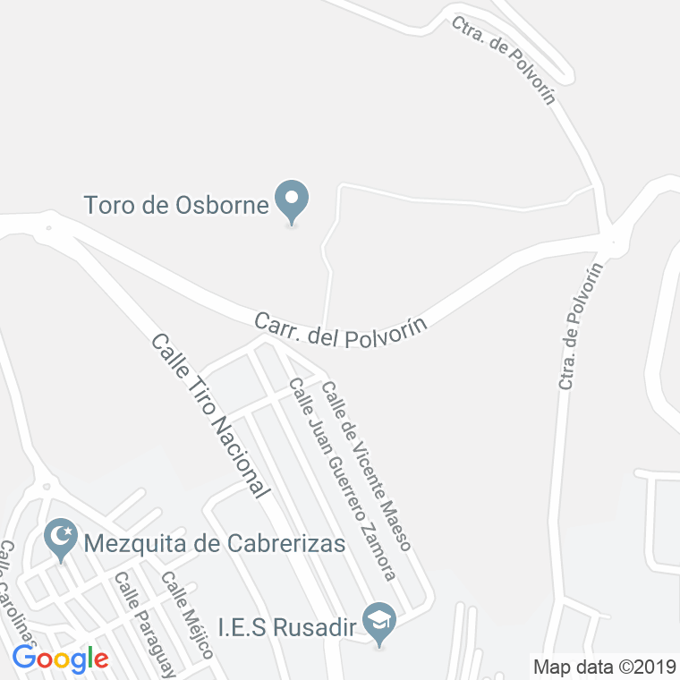Código Postal calle Polvorin, Del, carretera en Melilla