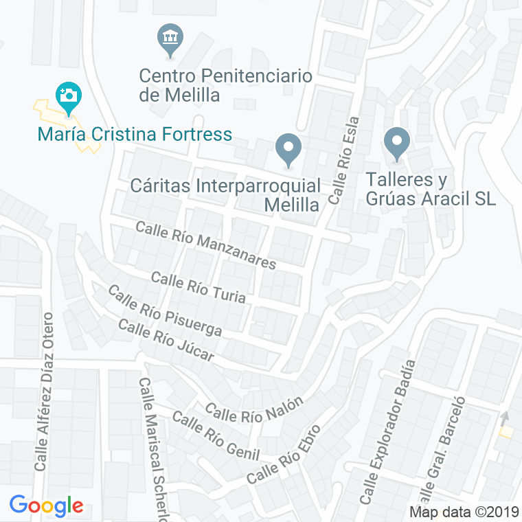 Código Postal calle Rio Bidasoa en Melilla