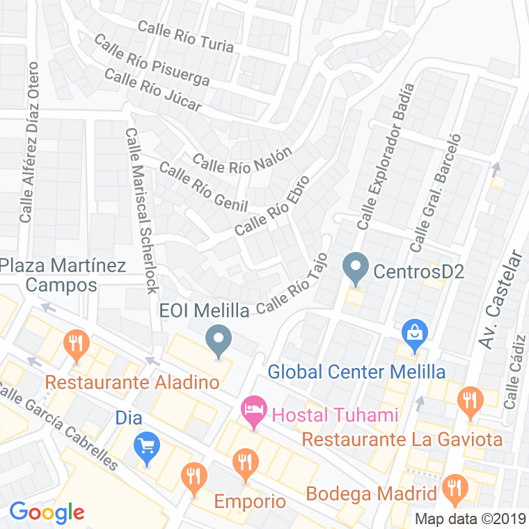 Código Postal calle Rio Guadiana en Melilla