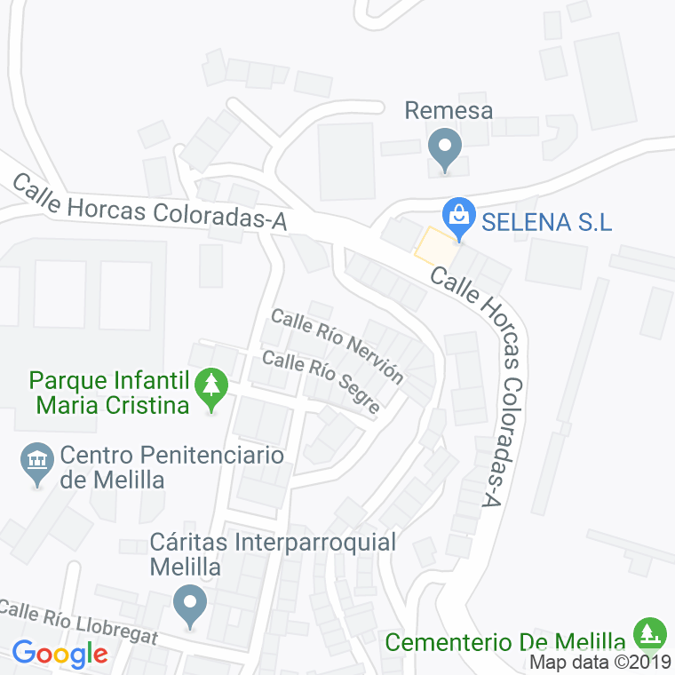 Código Postal calle Rio Nervion en Melilla