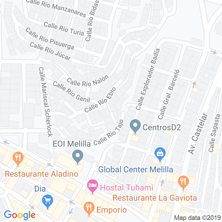 Código Postal calle Rio Segura en Melilla