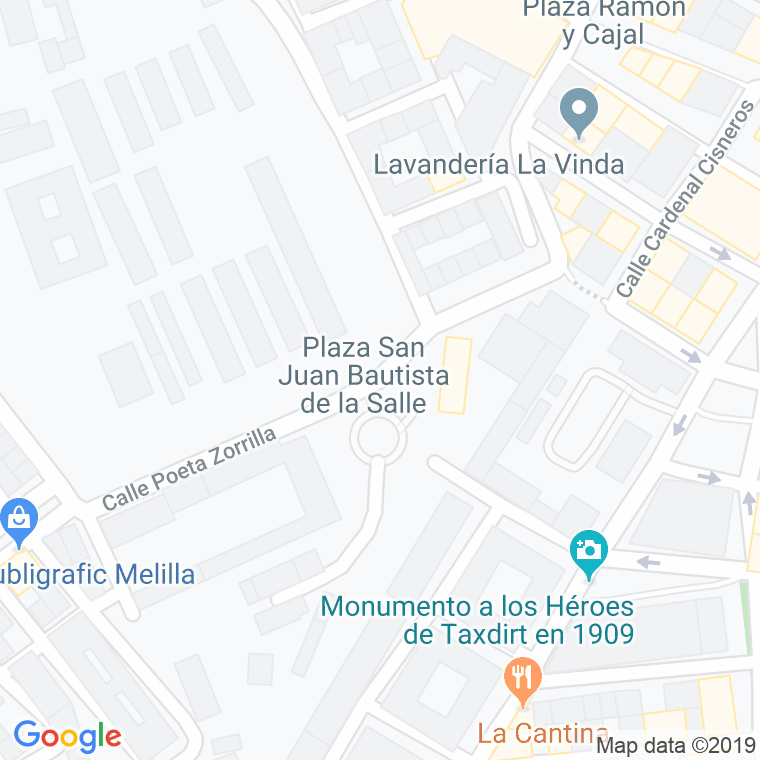 Código Postal calle San Juan Bautista De La Salle, plaza en Melilla