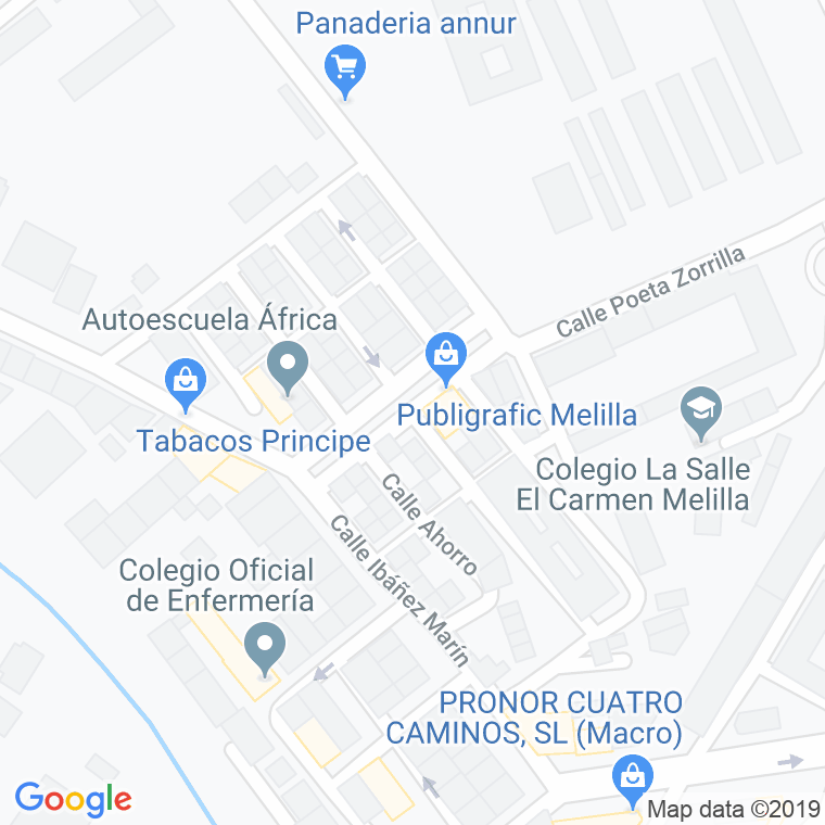 Código Postal calle Constancia en Melilla