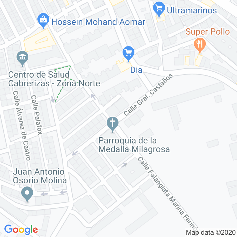 Código Postal calle General Castaños en Melilla