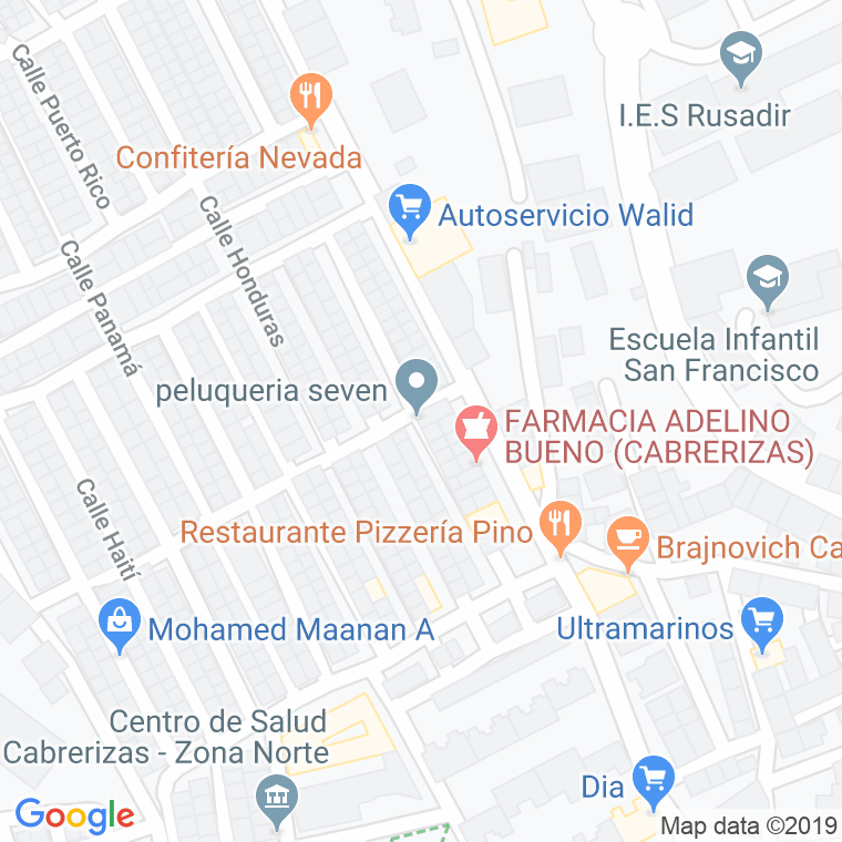 Código Postal calle Guatemala en Melilla
