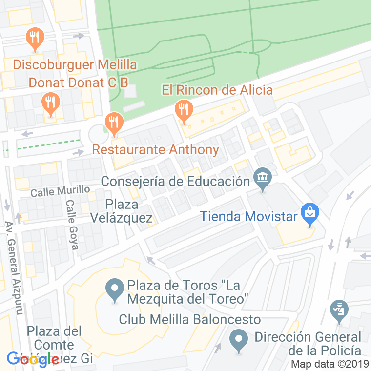Código Postal calle Sargento Luna en Melilla
