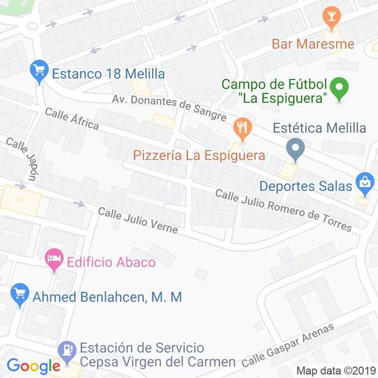 Código Postal calle Catalina Barcena en Melilla
