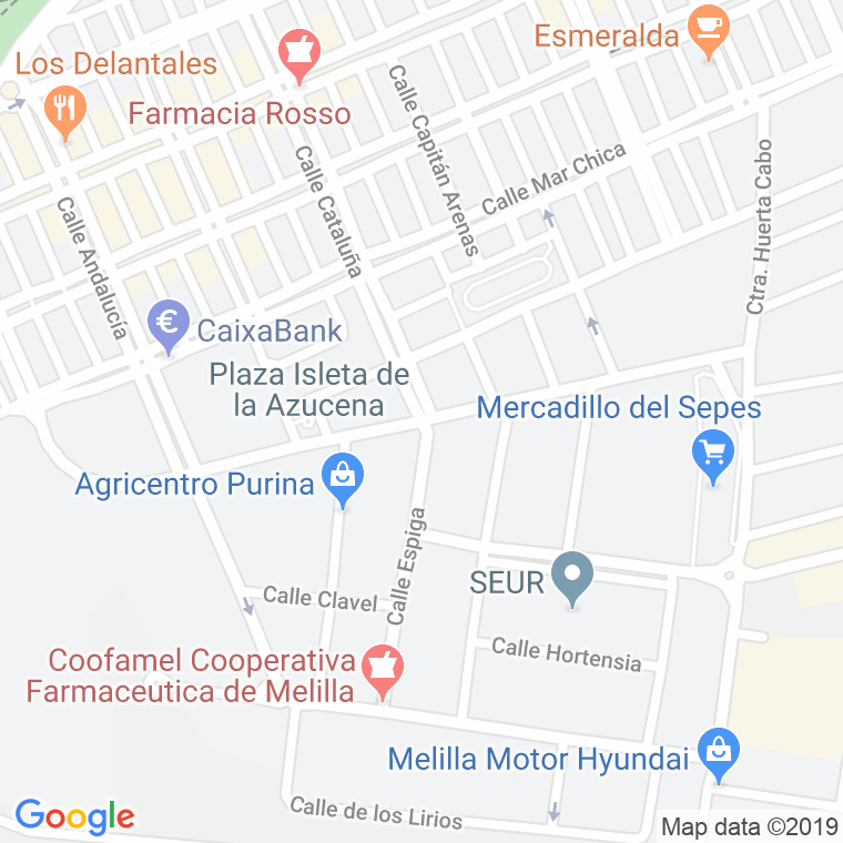 Código Postal calle Azucena en Melilla
