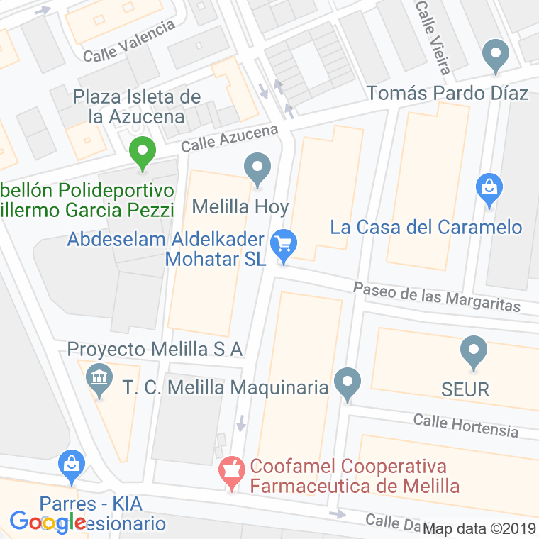 Código Postal calle Espiga en Melilla